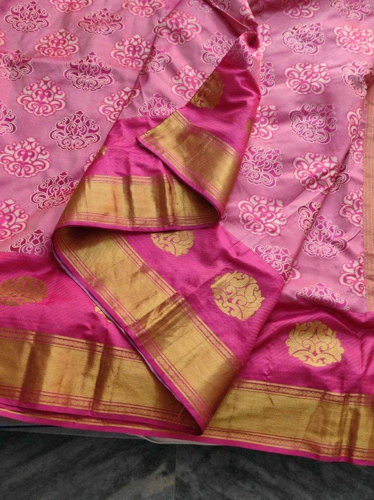 Pastel Pink silk .Saree