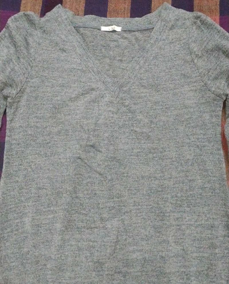 V Neck Grey Color Sweater