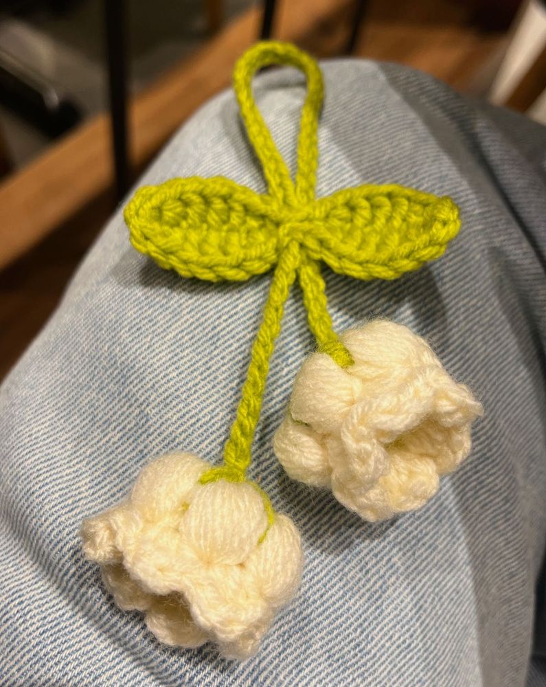 Handmade Crochet Lily-of-the-Valley Charm
