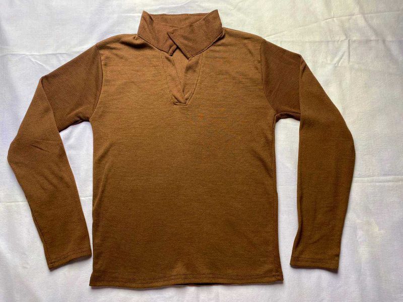 Brown Long Sleeve Top