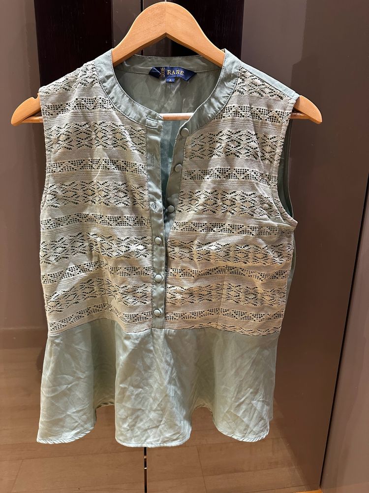 Green Frill Top