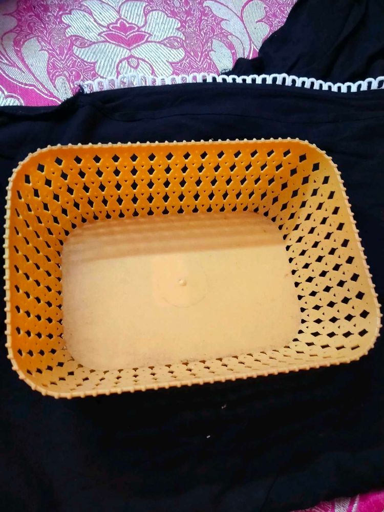Orange Plastic Storage Basket