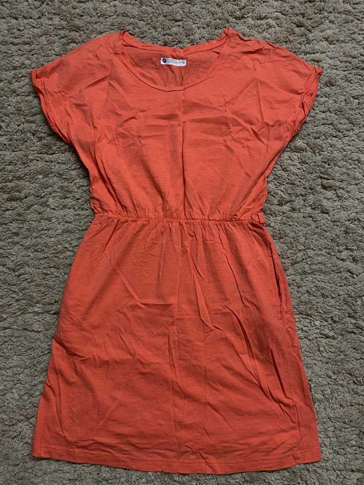 Orange Casual Dress