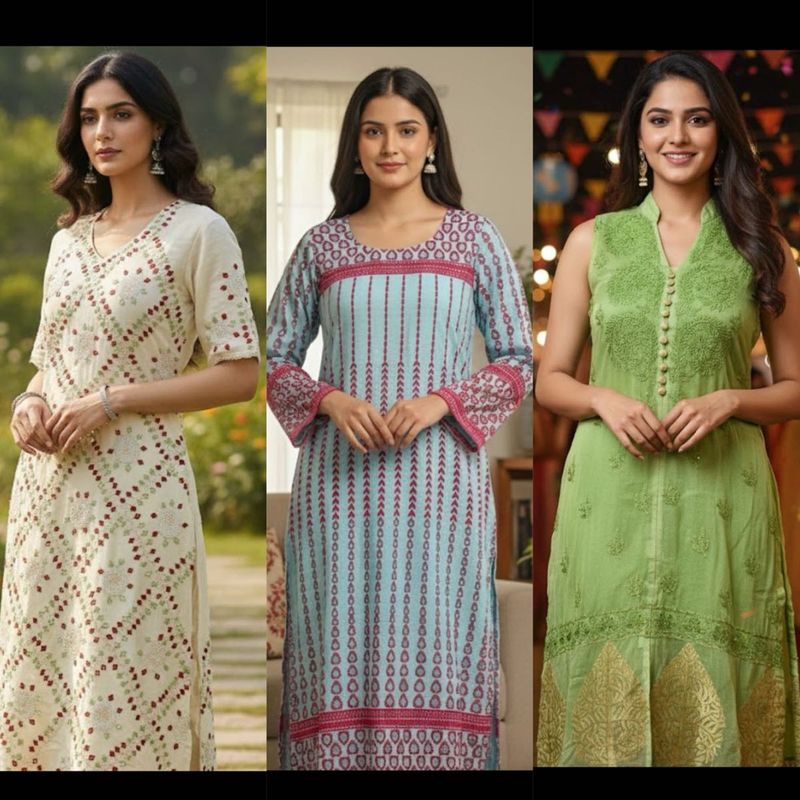 Combo Of 3 Embroidery Kurta