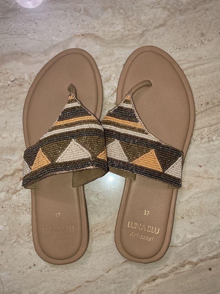 Luna Blu Festive Beaded Flats