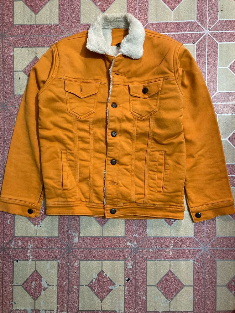 Orange Denim Jacket