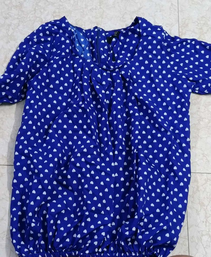 Blue Polka Dot Blouse