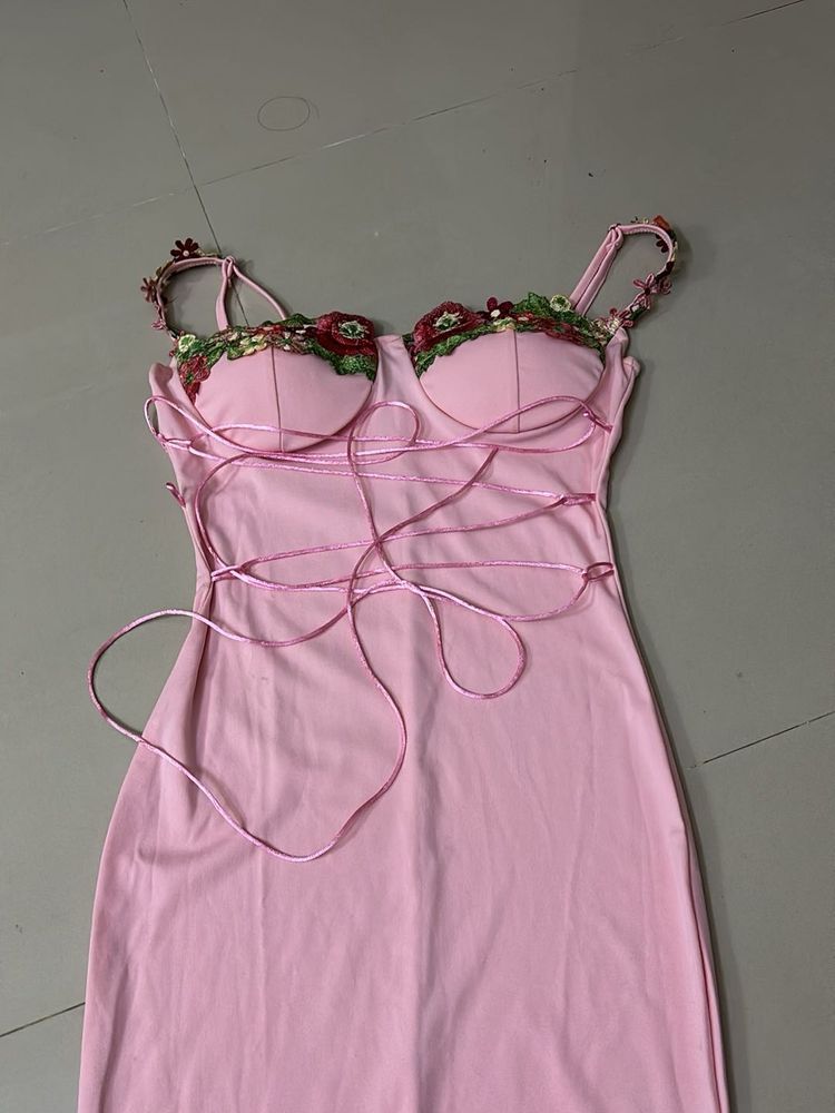 Pink Floral Mini Dress