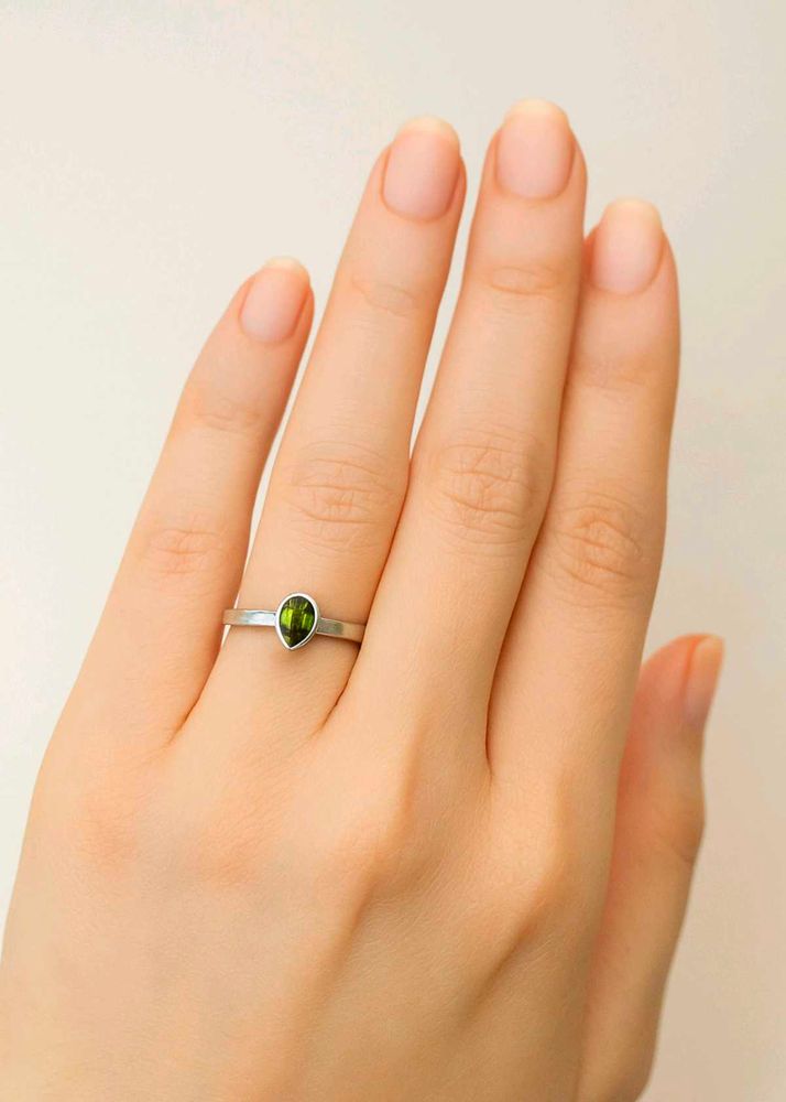 Green Gemstone pure silver Ring 💍