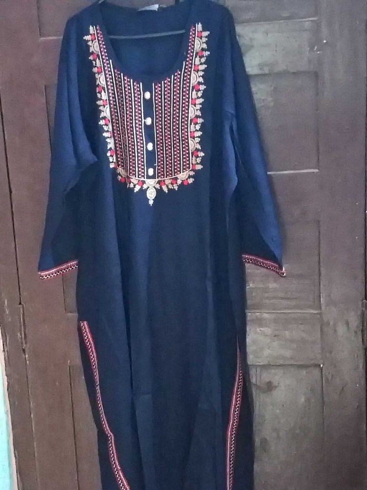 BrandNew ElegantNavyBlueEmbroidered Kurta+Patiala