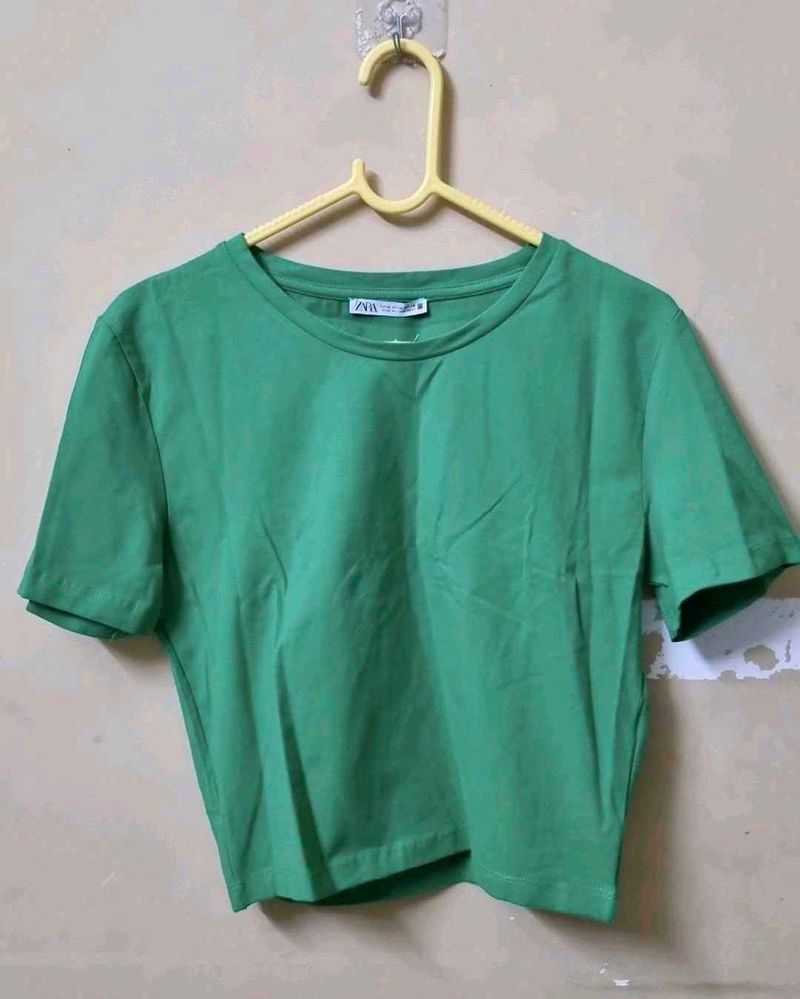 Zara Basic Green Top