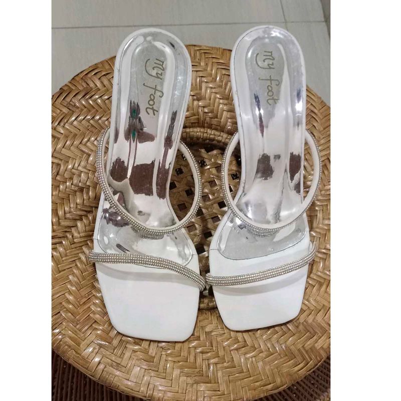 White Strappy Heels