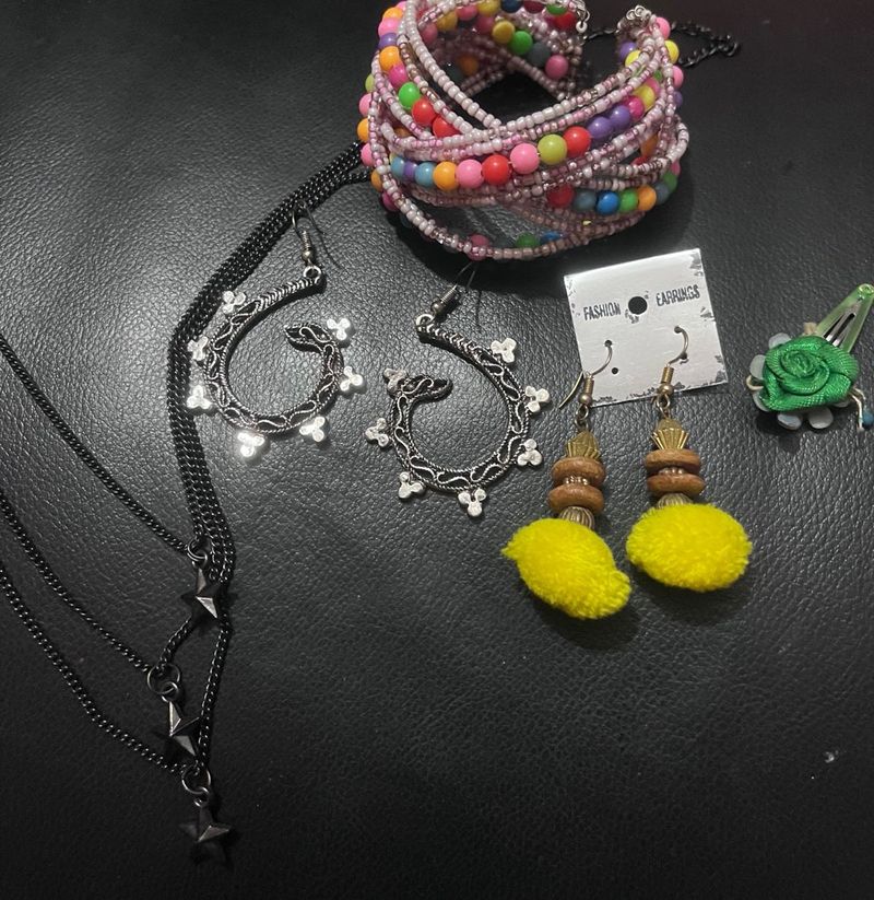 Boho Chic Jewelry &amp; Hair Accessory Set - Vibrant