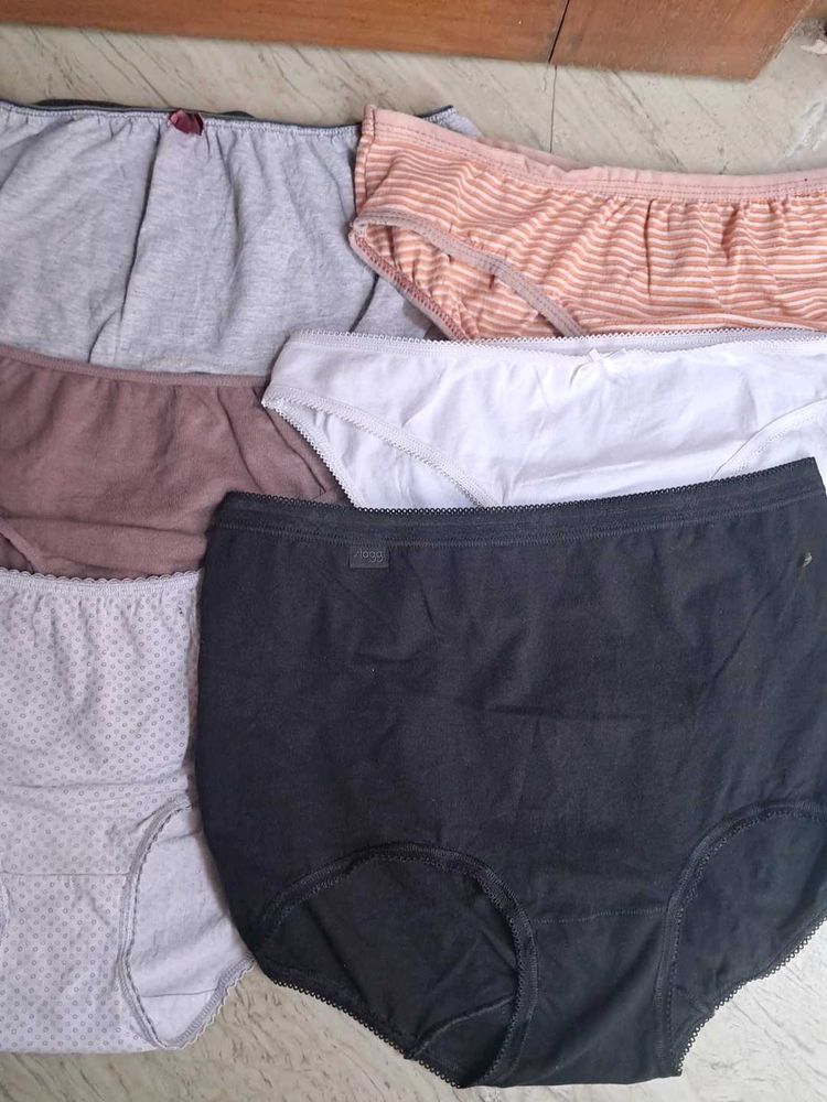 Combo Of  Six  Pure  Cotton  Panty N Hipster