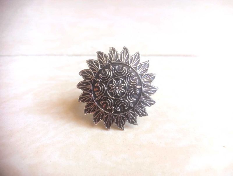 Silver Tone Statement Ring