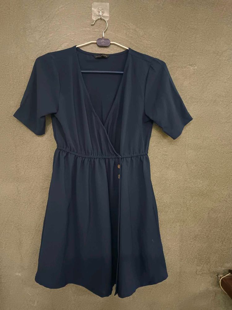 Navy Blue Wrap Dress
