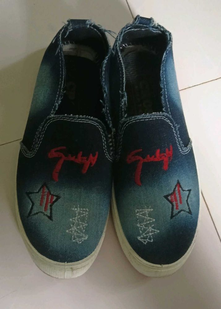 Denim Slip-On Sneakers
