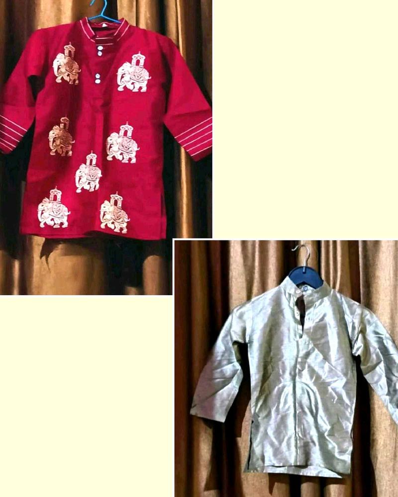 Combo of 2 Boys Ethnic Kurta Sets for 7 to 8 year