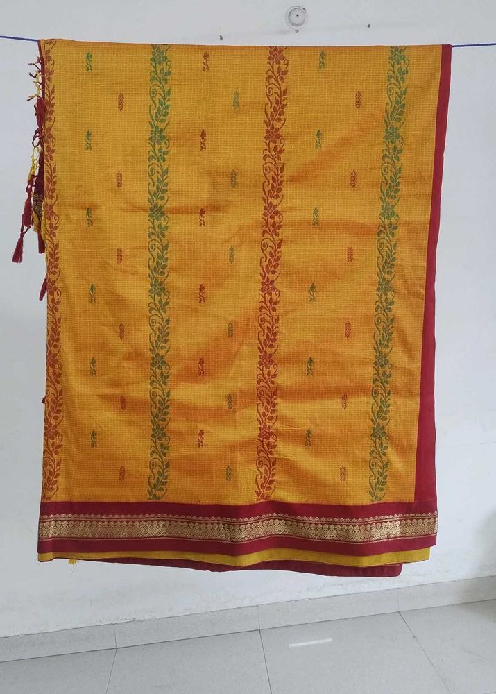 Silk Saree - Yellow &amp; Red