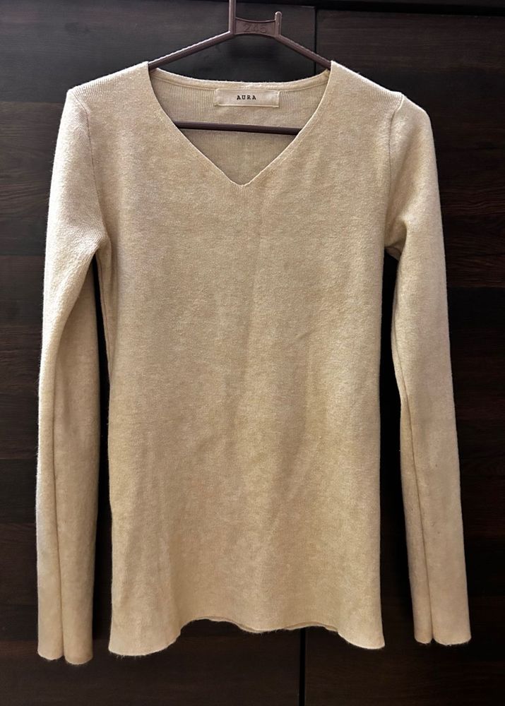Beige Long Sleeve Sweater Top