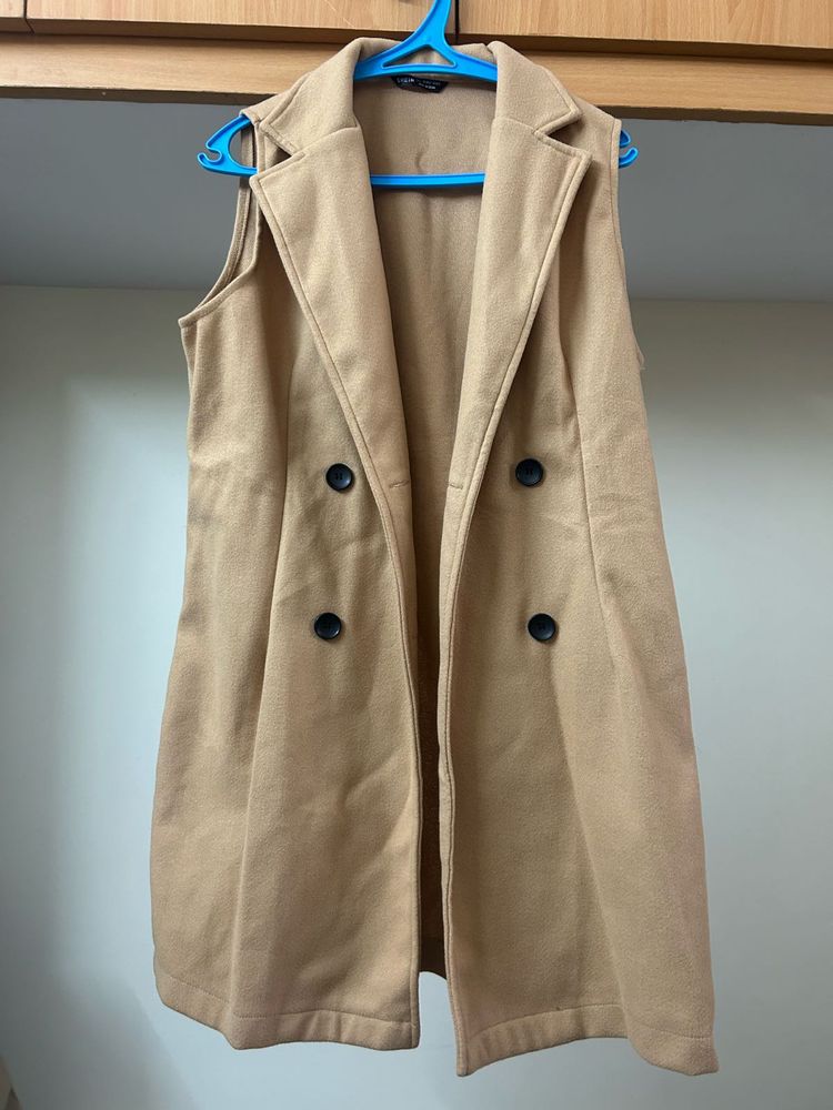 Sleeveless Trench Coat by Shein