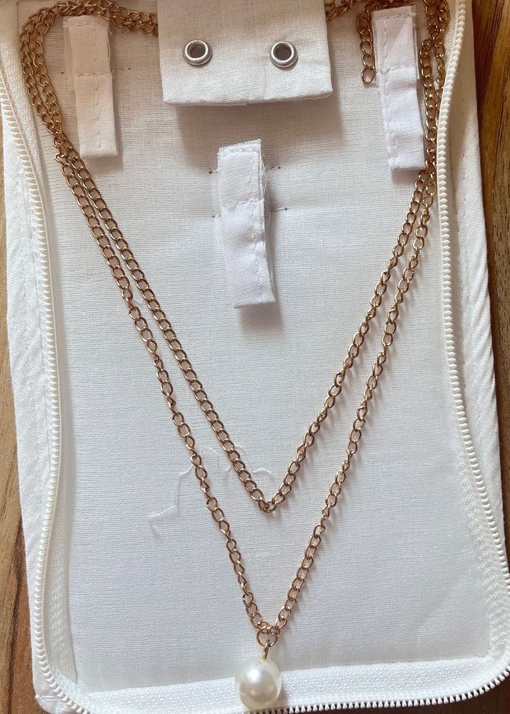 Pearl Double Chain Necklace