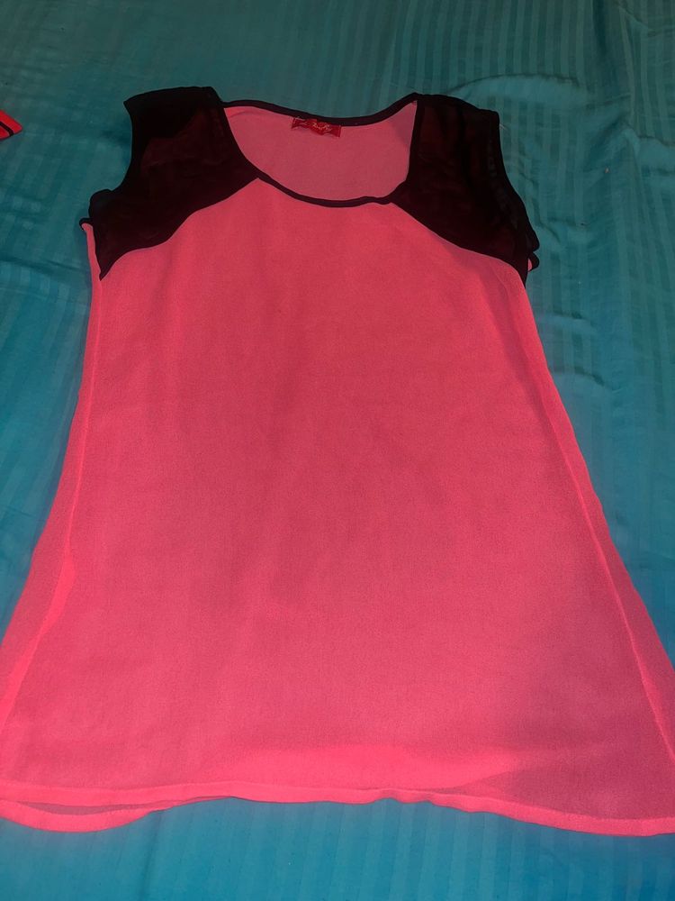 Pink &amp; Black Tank Top