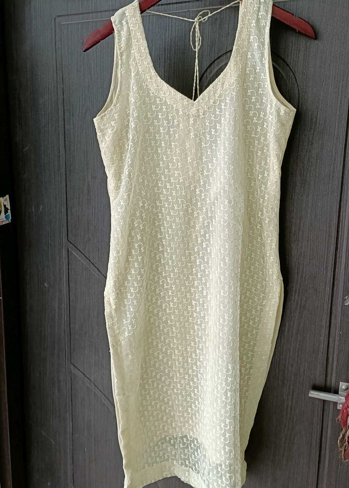 Elegant Light Yellow Kurti