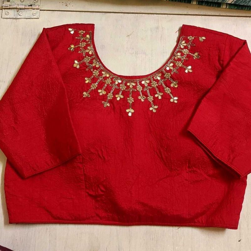 Red Embroidered Blouse