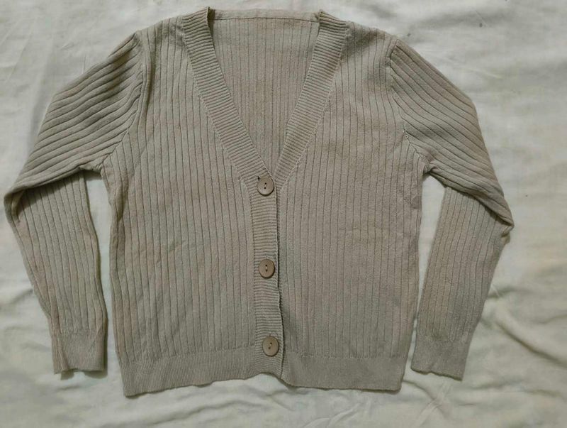 Beige Knit Cardigan