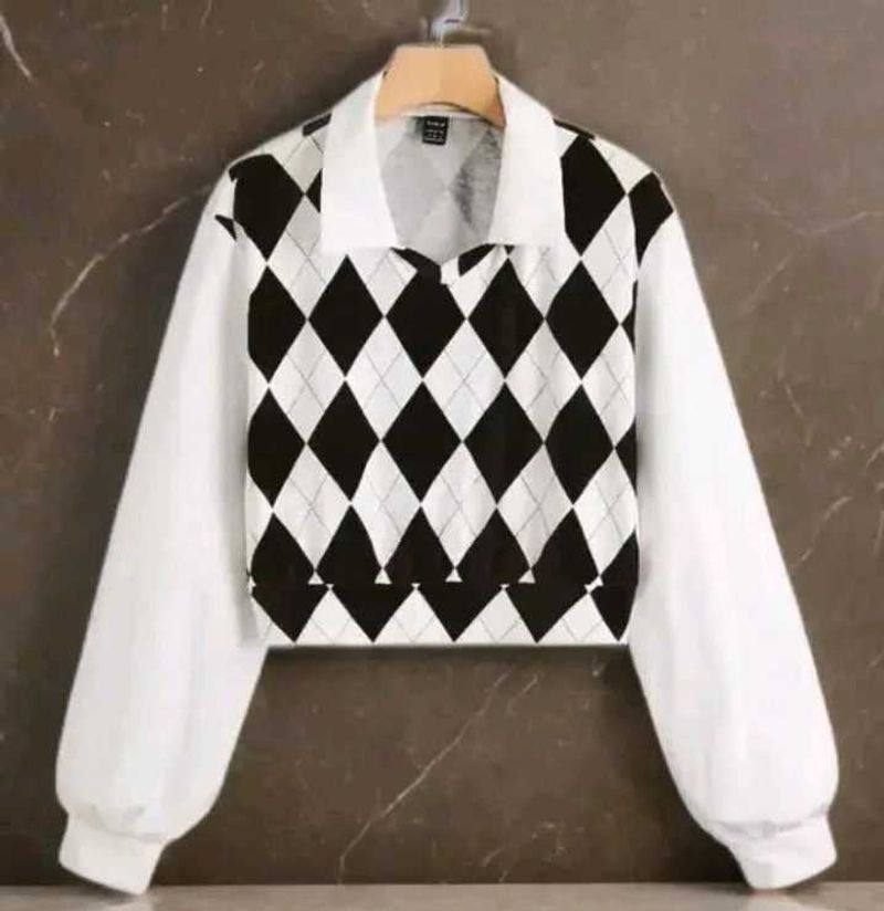 Black And White Cheks Crop Top