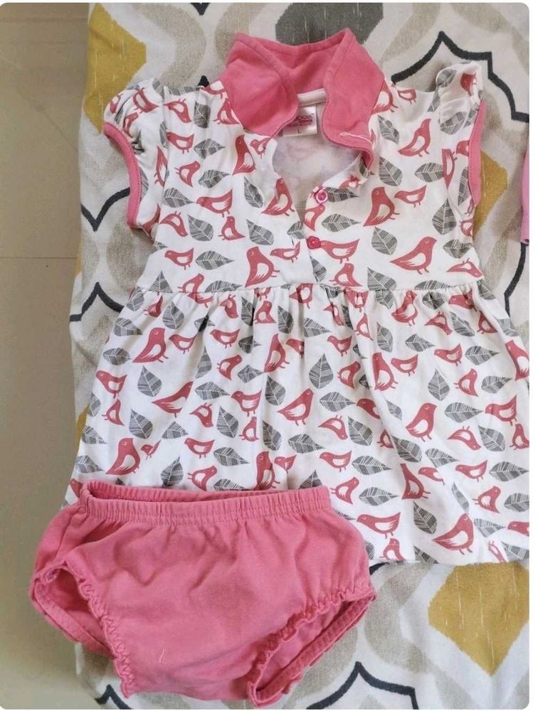 floral pink frock for kids