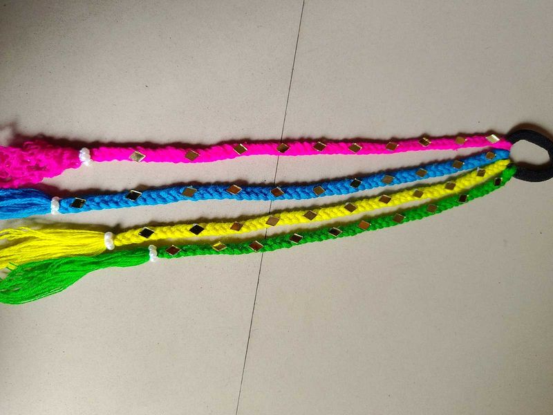 Colorful Braided Hair Accessory for navratri