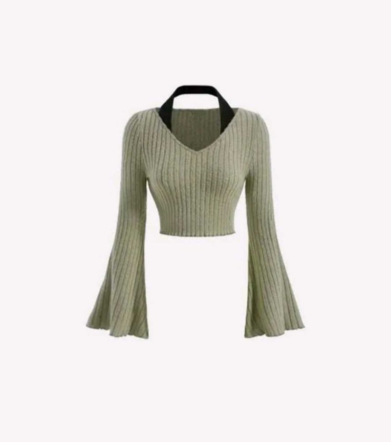 Bell Sleeve Crop Top