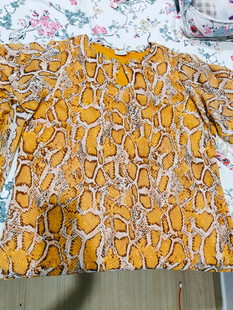 Yellow Poly Georgette Top