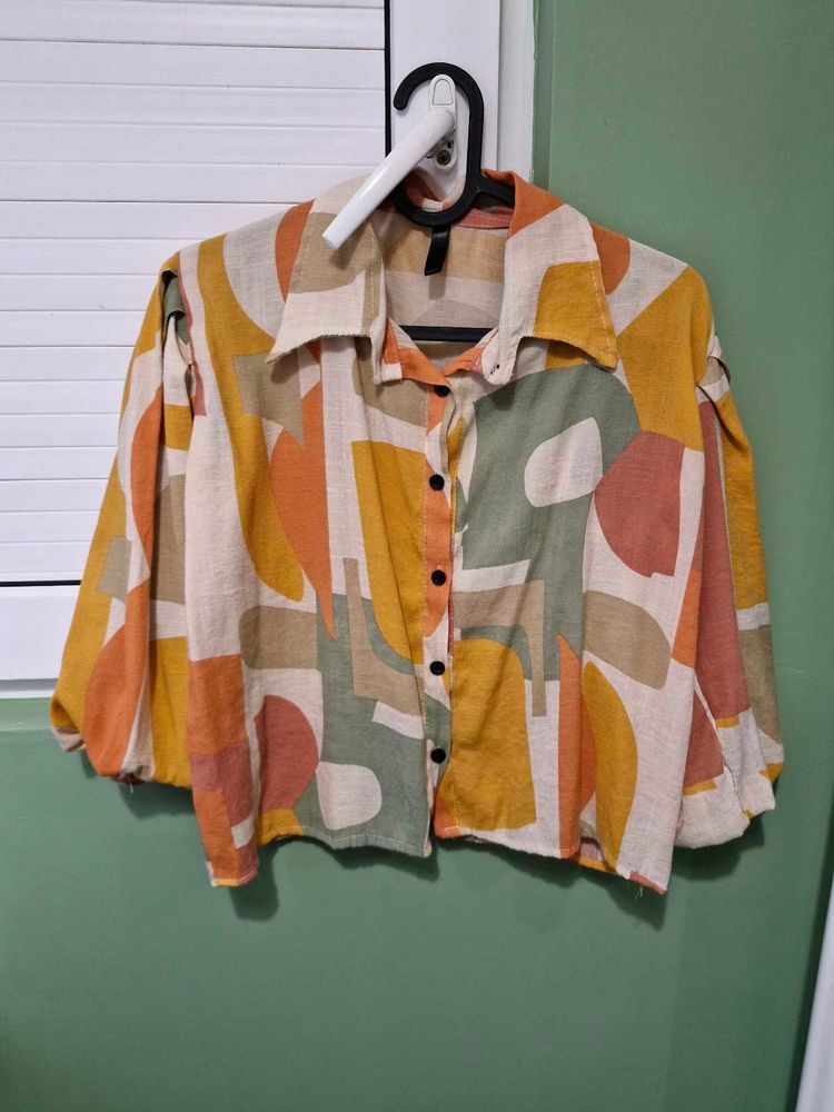 Patterned Button-Down Top