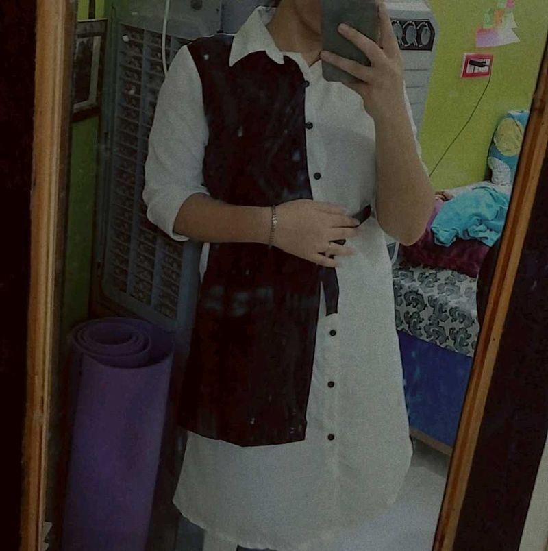 Two-Tone Shirt Dress