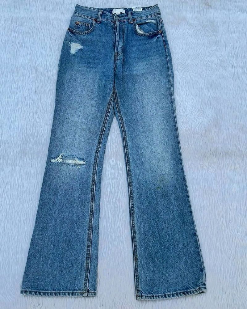 H&amp;M Ripped Straight Fit Jeans