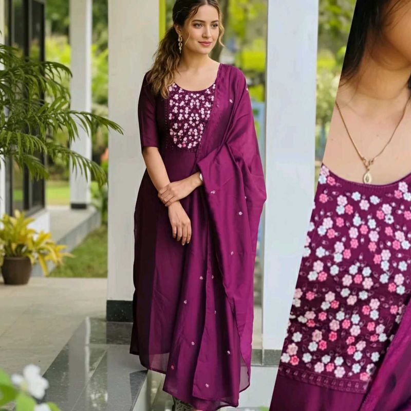 Elegant Purple Kurta Set