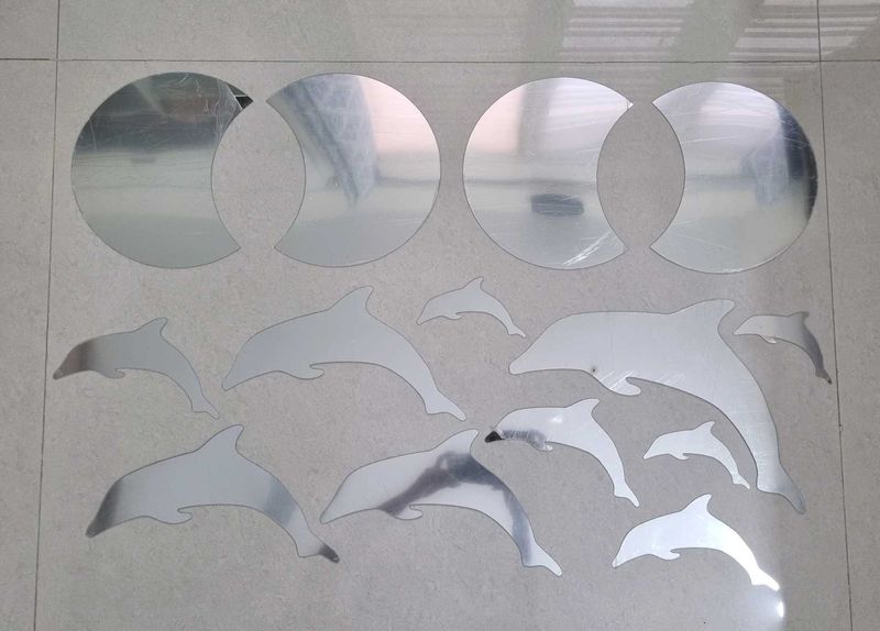 Dolphin &amp; Moon Mirror Wall Decals