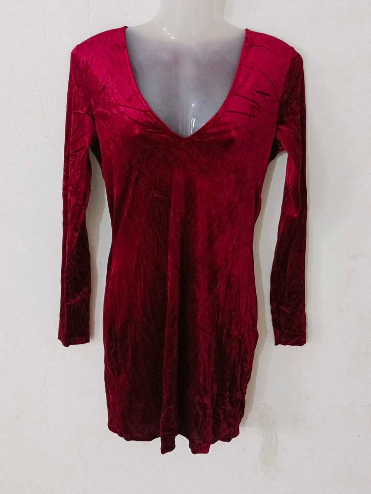 H&amp;M VELVET BODYCON DRESS
