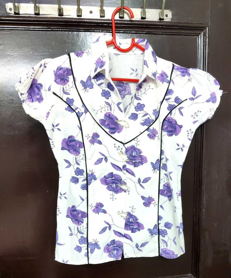 Floral Print Top💙 pure cotton 💚