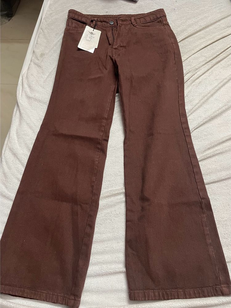 Brown Straight Fit Jeans