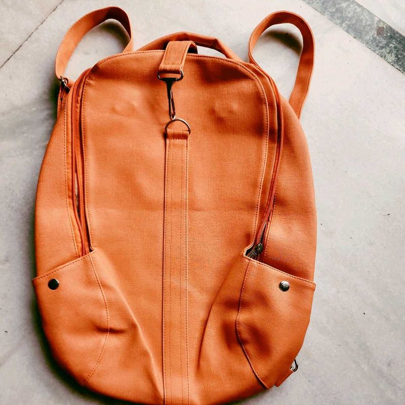 🆕 Orange Textured Backpack 🎒
