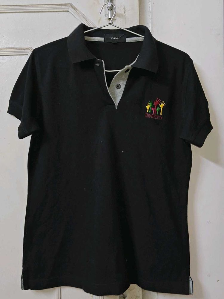 Black Polo Neck Tshirt