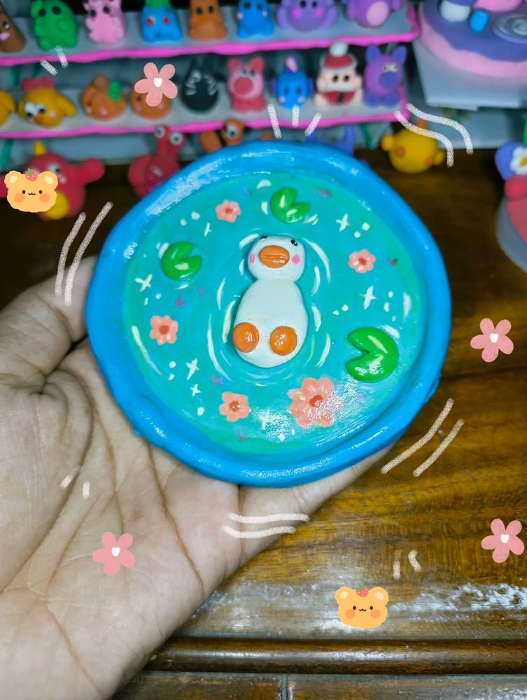 Handmade Duck Clay Trinket