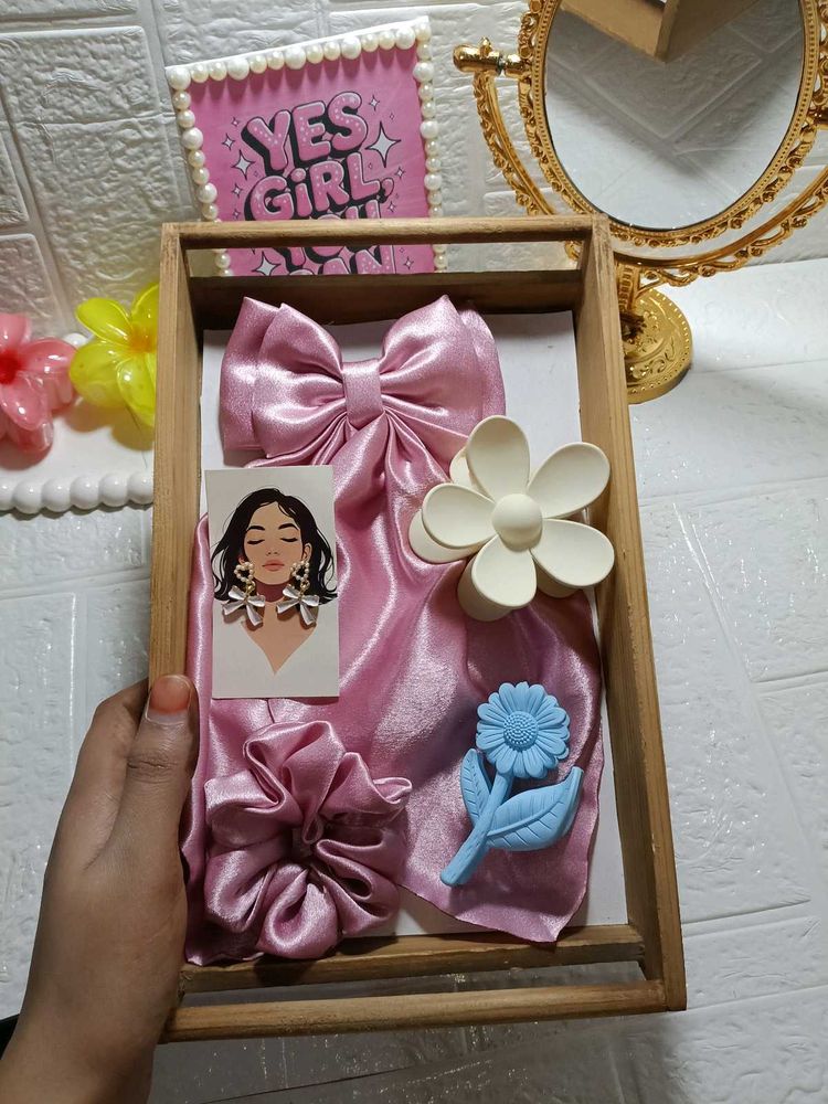 Cute Pink Hair Accessories Set