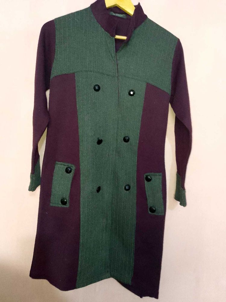 Stylish Green &amp; Purple Coat