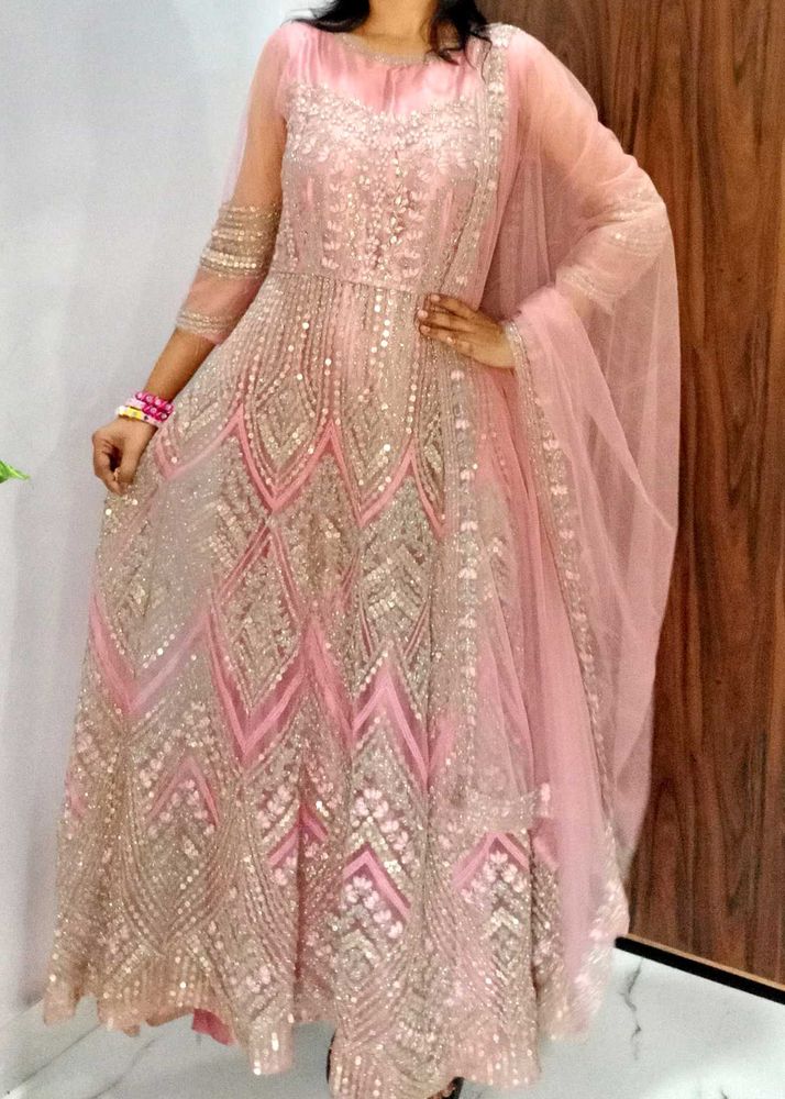 Elegant &amp; Most Gorgeous  Pink padded Ethnic Gown