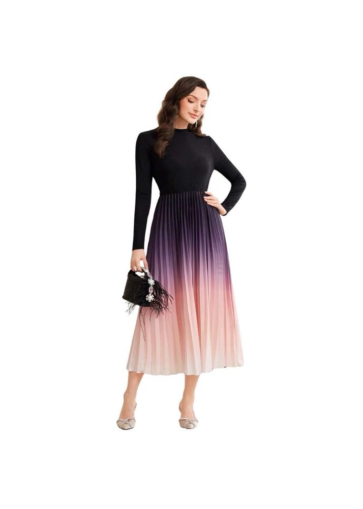 Stylish Pleated Ombre Dress